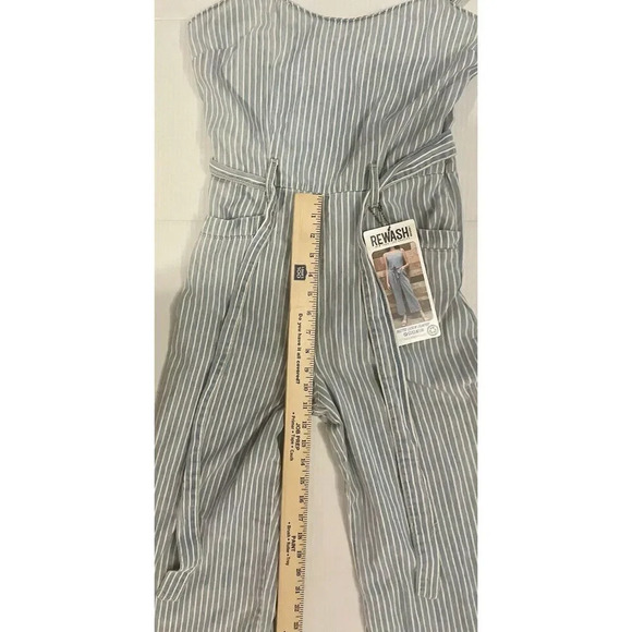 Rewash Belted Denim Jumper Women’s Size Small Blue And White New - Picture 7 of 11